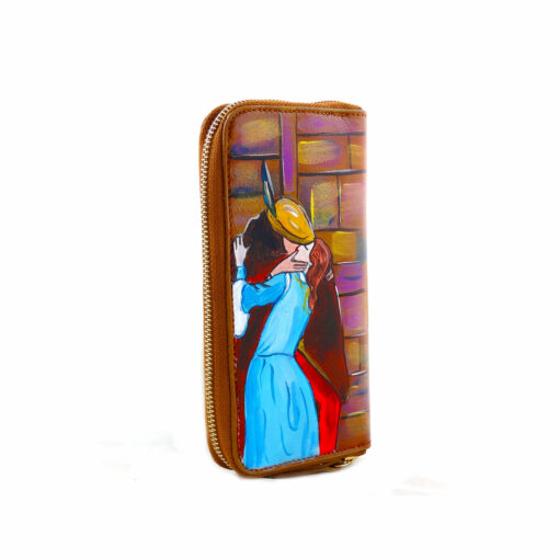 Hand painted wallet - The Kiss by Hayez
