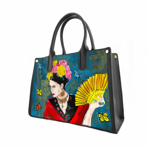 Borsa dipinta a mano – Omaggio a Frida Kahlo