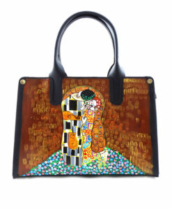 Borsa in pelle dipinta a mano – Il bacio di Klimt