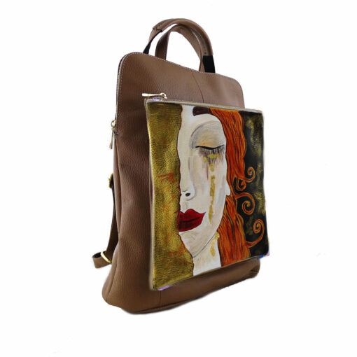 Borsa zaino dipinta a mano – Freyja di Anne Marie Zilberman