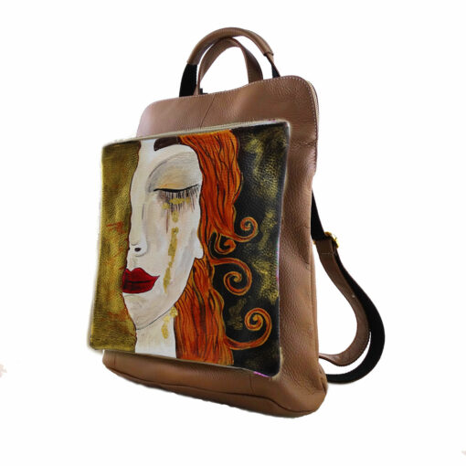 Borsa zaino dipinta a mano – Freyja di Anne Marie Zilberman