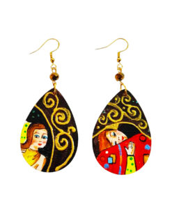 Orecchini dipinto a mano - L’ albero della vita Klimt