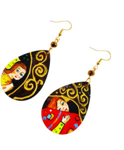 Orecchini dipinto a mano - L’ albero della vita Klimt