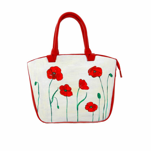 Borsa dipinta a mano - Papaveri