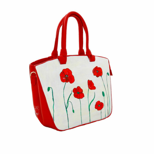Borsa dipinta a mano - Papaveri