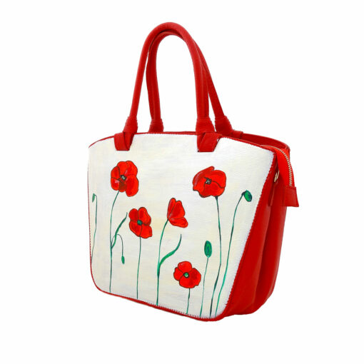 Borsa dipinta a mano - Papaveri