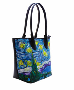 Borsa dipinta a mano – La Notte stellata di Van Gogh