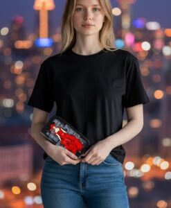 Portafoglio dipinto a mano - Lady in red