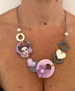Collana dipinta a mano – Mi Amor! Frida Kahlo