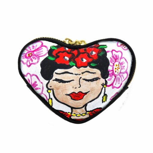 Portamonete dipinto a mano - I Love Frida Kahlo