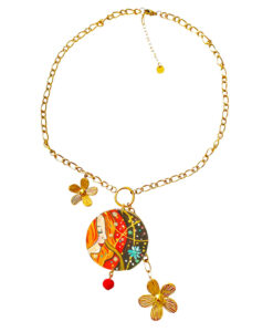 Collana dipinta a mano – Bisce d’ acqua di Klimt