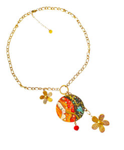 Collana dipinta a mano – Bisce d’ acqua di Klimt
