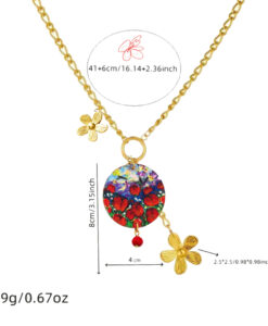 Collana dipinta a mano - Tulipani rossi