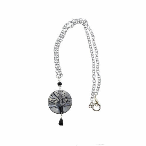 Collana dipinta a mano - L’ albero argentato di Mondrian