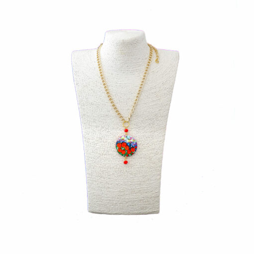 Collana dipinta a mano - Tulipani rossi