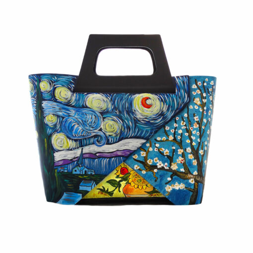 Borsa dipinta a mano - Trittico omaggio a Van Gogh