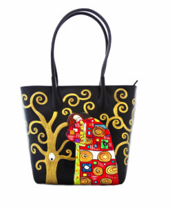 Borsa in pelle dipinta a mano - L'albero della vita di Klimt