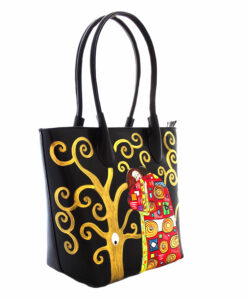Borsa in pelle dipinta a mano - L'albero della vita di Klimt