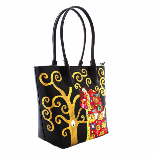 Borsa in pelle dipinta a mano - L'albero della vita di Klimt