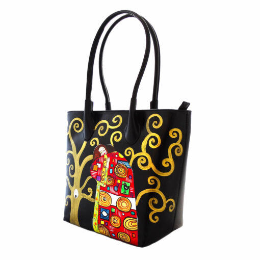 Borsa in pelle dipinta a mano - L'albero della vita di Klimt
