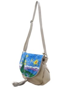 Borsa da donna dipinta a mano – La notte stellata di Van Gogh
