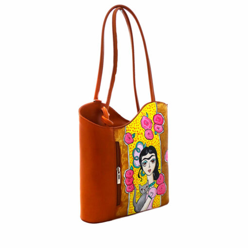 Borsa in pelle dipinta a mano – Adorabile Frida Kahlo