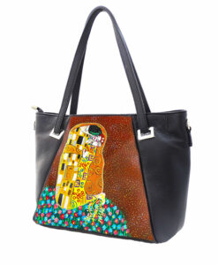 Borsa in pelle dipinta a mano – Il bacio di Klimt