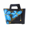 Borsa in pelle dipinta a mano – Fiori blu