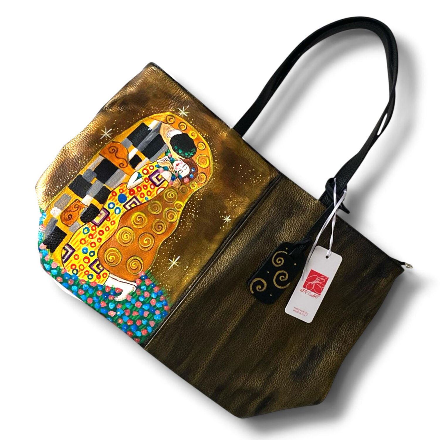 Borsa dipinta a mano – Il bacio di Gustav Klimt Borsa dipinta a mano – Il bacio di Gustav Klimt