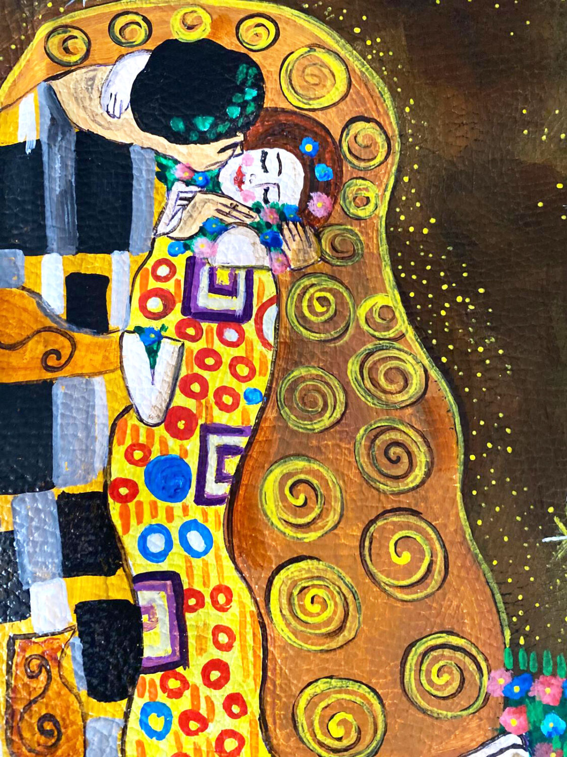 Borsa dipinta a mano – Il bacio di Gustav Klimt Borsa dipinta a mano – Il bacio di Gustav Klimt