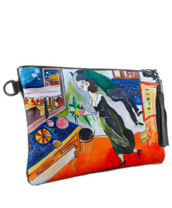 Borsa in pelle dipinta a mano - Il compleanno di Marc Chagall