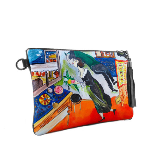 Borsa in pelle dipinta a mano - Il compleanno di Marc Chagall