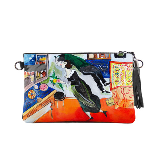Borsa in pelle dipinta a mano - Il compleanno di Marc Chagall