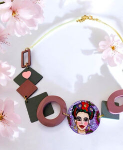 Collana dipinta a mano – Mi Amor! Frida Kahlo