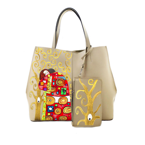 Borsa dipinta a mano – L’ abbraccio di Klimt