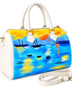 Borsa dipinta a mano – Levar del sole di Claude Monet