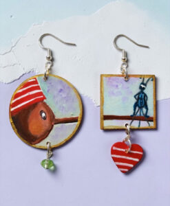 Orecchini dipinti a mano – Pinocchio omaggio a Collodi