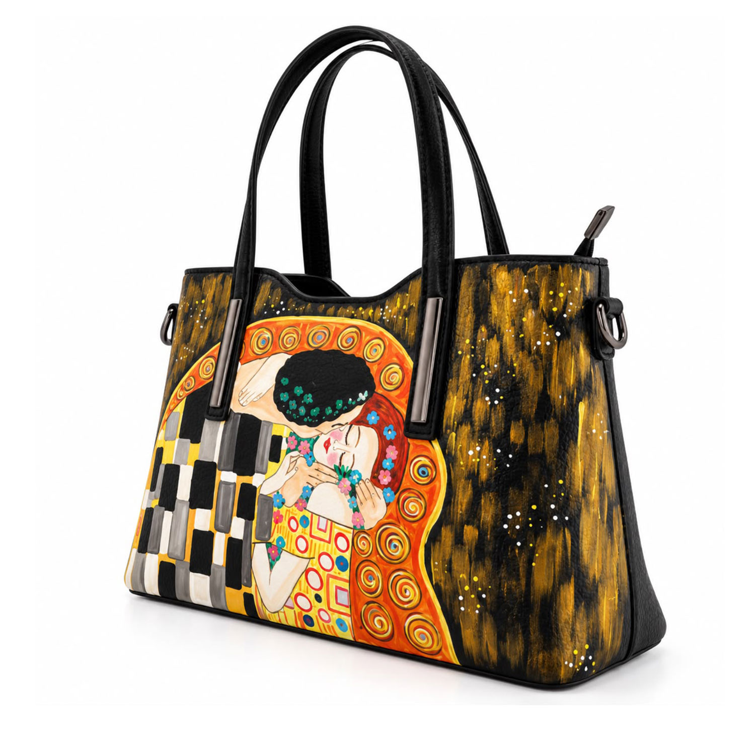 Borsa dipinta a mano – Il bacio di Klimt