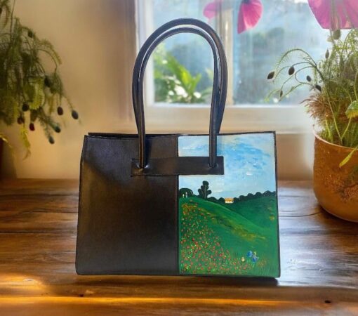 Borsa dipinta a mano - I papaveri di Claude Monet