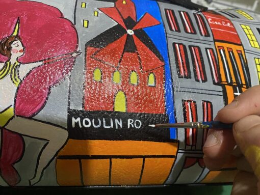 Borsa dipinta a mano – Moulin Rouge