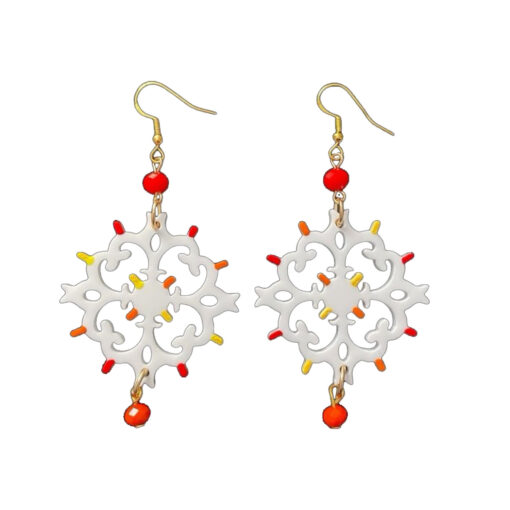 Orecchini dipinti a mano – Luminarie Salentine Rosso