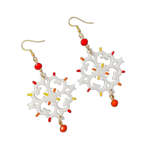 Orecchini dipinti a mano – Luminarie Salentine Rosso