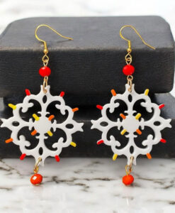 Orecchini dipinti a mano – Luminarie Salentine Rosso