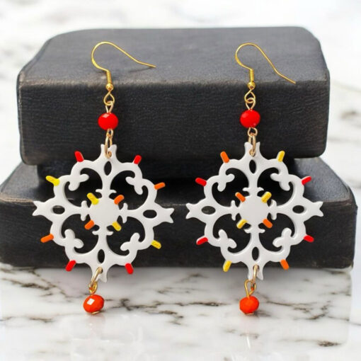 Orecchini dipinti a mano – Luminarie Salentine Rosso