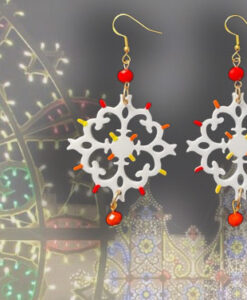 Orecchini dipinti a mano – Luminarie Salentine Rosso