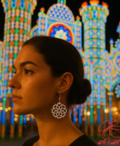 Orecchini dipinti a mano – Luminarie Salentine Rosone Color