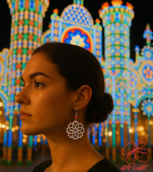 Orecchini dipinti a mano – Luminarie Salentine Rosone Color