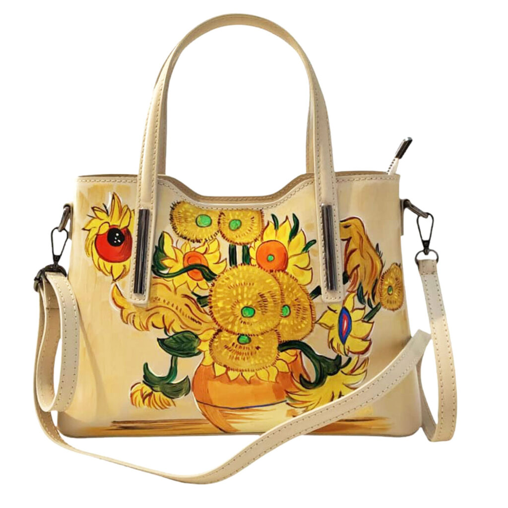 Borsa dipinta a mano –  I Girasoli di Van Gogh