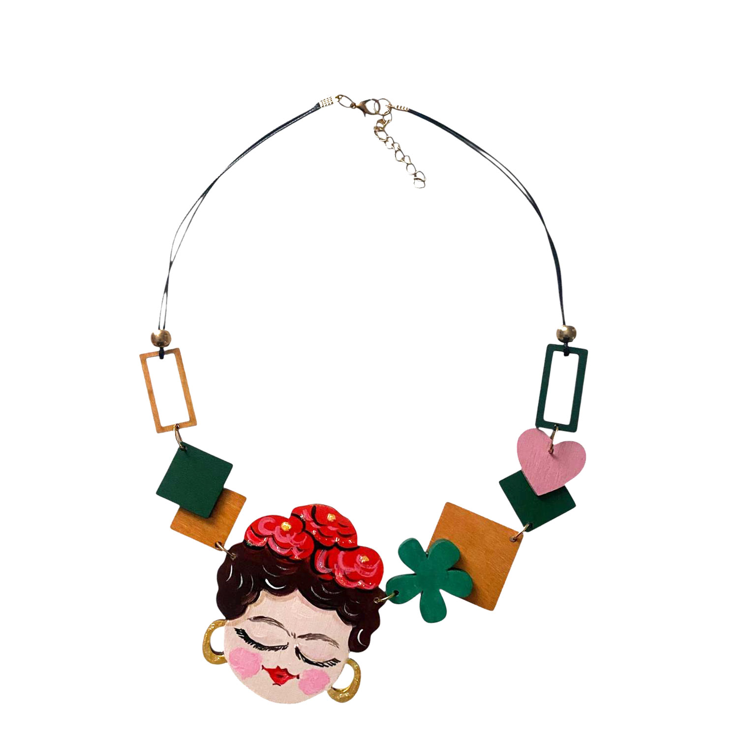 Collana dipinta a mano – Ispirato a Frida Kahlo Collana dipinta a mano – Ispirato a Frida Kahlo
