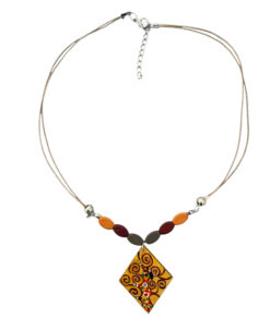 Collana dipinta a mano – L’ albero della vita di Klimt